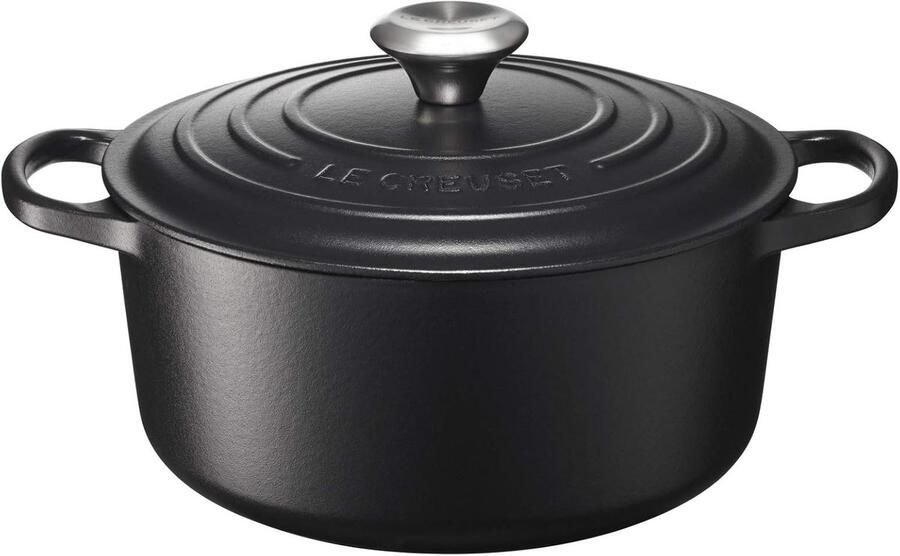Gietijzeren Pan Braadpan met deksel Eenpansgerechten Koken Houdt warmte lang vast 18 cm Diameter Mat Zwart