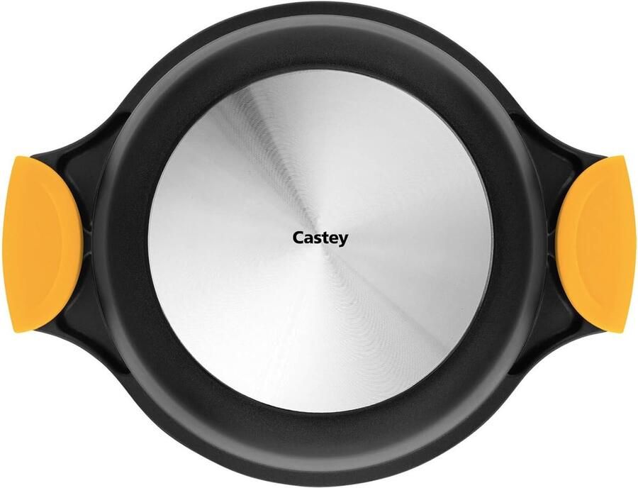 Gietijzeren Pan Braadpan met deksel Gelijkmatig Koken PFOA-vrije antiaanbaklaag 24 cm diameter Zwart