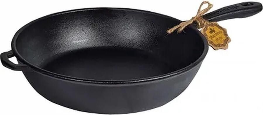 Gietijzeren Pan Braadpan Stoofpan Gezond Koken PFAS-vrij Materiaal 28 x 6 cm Zwart