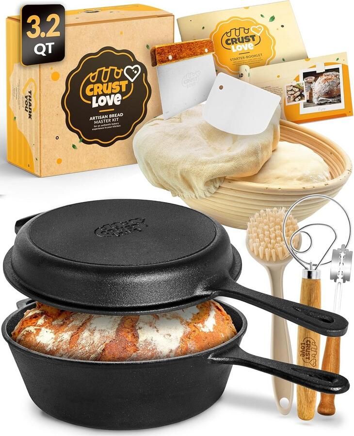 Gietijzeren Pan Broodbakpan Brood Bakken Met Deksel 32 Liter Gietijzer
