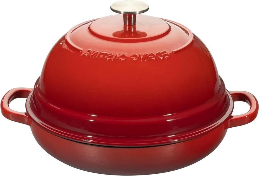Gietijzeren Pan Broodoven Stoofpan Brood Bakken Gelijkmatige Warmte 6 Quart Rood