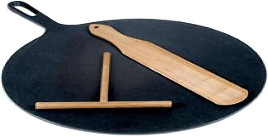 Gietijzeren Pan Crêpemaker Koekenpan Pannenkoeken Bakken Traditioneel Gietijzer 32 cm Diameter Zwart