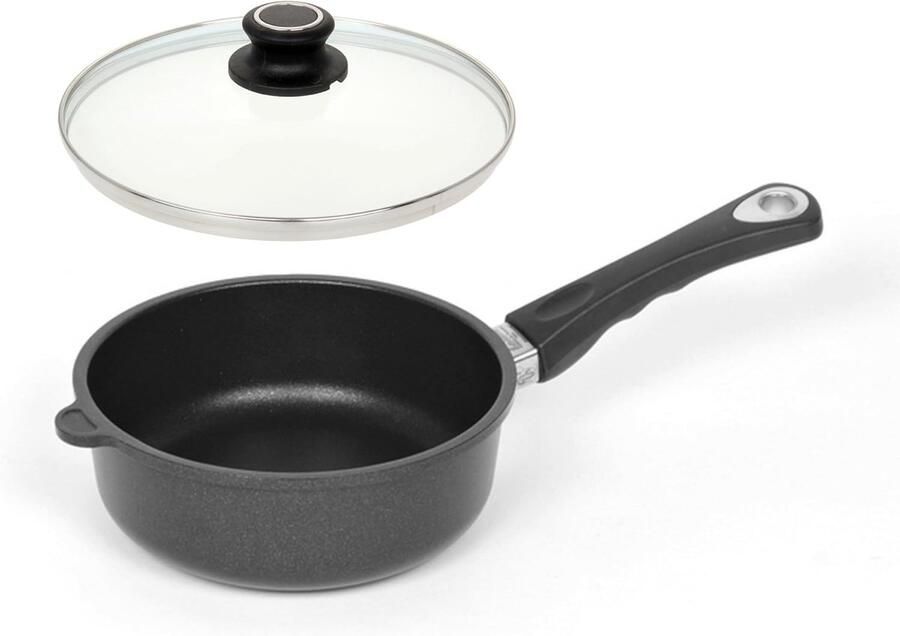 Gietijzeren Pan Hoge Rand Pan Koken en Bakken Afneembaar Handvat Ø 20 cm Zwart