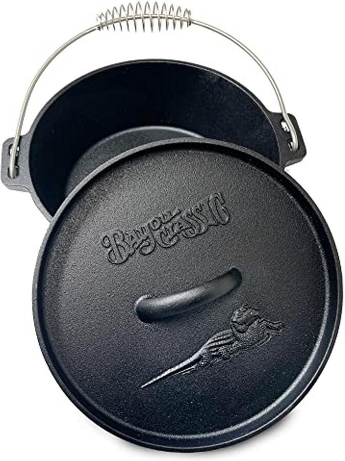 Gietijzeren Pan Hollandse Oven Langzaam Garen Met Deksel 2 Qt Zwart