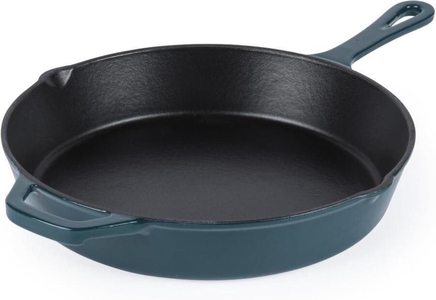 Gietijzeren Pan Koekenpan Bakpan Veelzijdig Koken Ovenbestendig Tot 240°C 26 cm Groen
