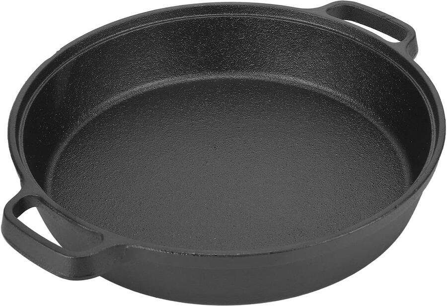 Gietijzeren Pan Koekenpan Bakplaat Pannenkoeken Bakken Gelijkmatige Warmte 25 Cm Zwart