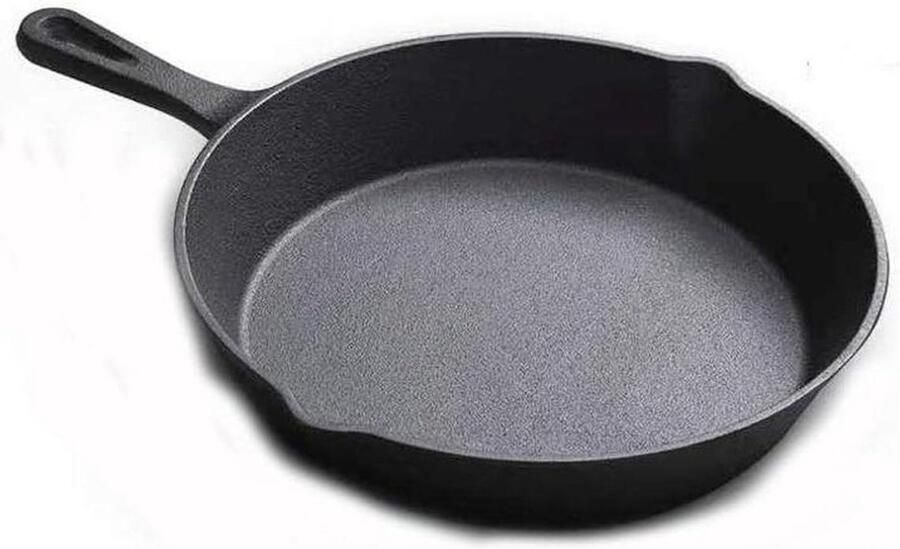 Gietijzeren Pan Koekenpan Dagelijks Koken Snelle Gelijkmatige Verwarming 26 cm Diameter Zwart