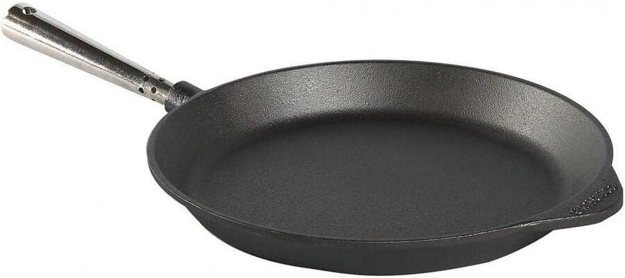 Gietijzeren Pan Koekenpan Gezond Bakken Ovenbestendig Handvat 26 cm Zwart