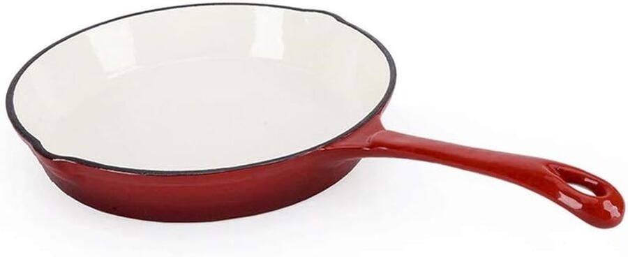 Gietijzeren pan Koekenpan Grill Steak Bakken Natuurlijk zonder coating 26 cm Rood