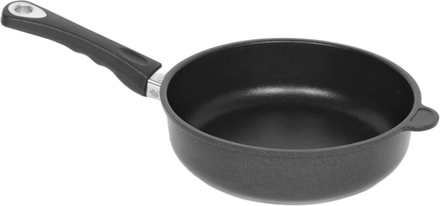 Gietijzeren pan Koekenpan hoge rand Koken en bakken Handgegoten aluminium Ø 26 cm Zwart