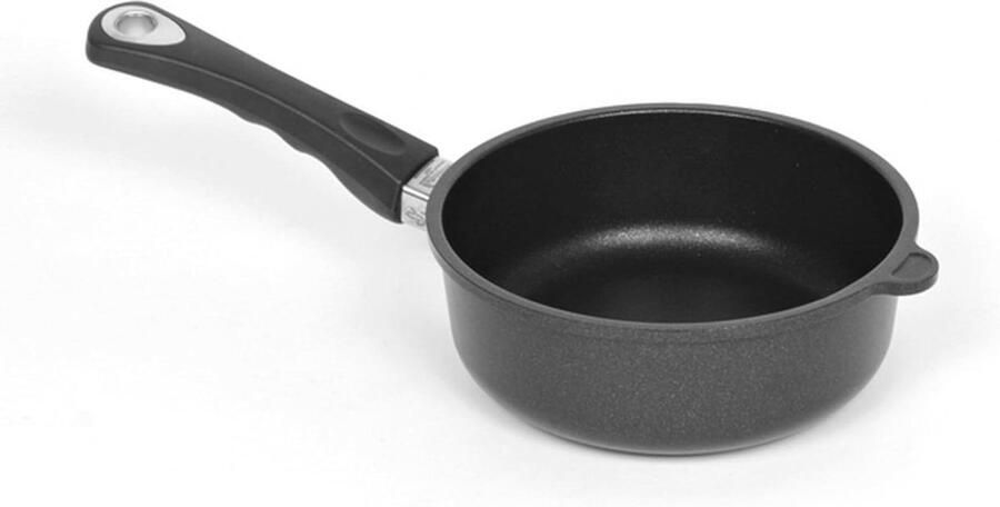 Gietijzeren Pan Koekenpan Hoge Rand Koken op Inductie Handgegoten Aluminium Ø 20 cm Zwart
