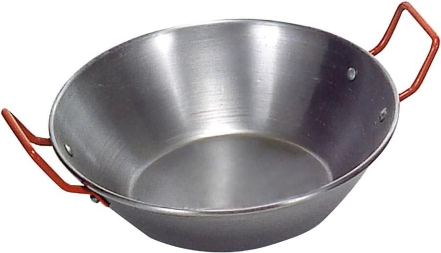 Gietijzeren Pan Koekenpan met Handvatten Koken en Braden Geschikt voor Inductie 38 cm Diameter Zilverkleurig