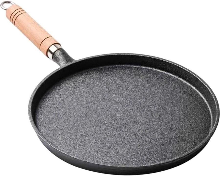 Gietijzeren Pan Koekenpan Pannenkoek Lekker Koken Gelijkmatige Warmte 26 cm Zwart