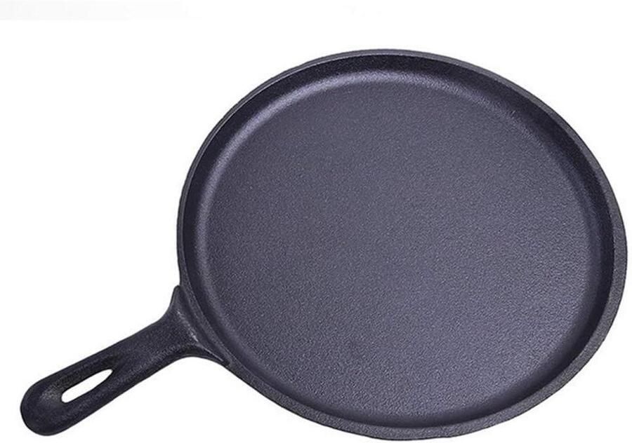 Gietijzeren Pan Koekenpan Pannenkoekenpan Maaltijden Bereiden Universeel Geschikt 27 cm Zwart