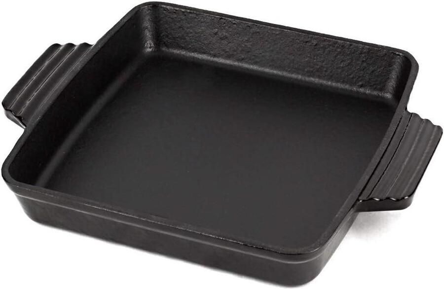 Gietijzeren Pan Koekenpan Plaat Koken en Bakken Optimale Warmteverdeling 34 cm Zwart