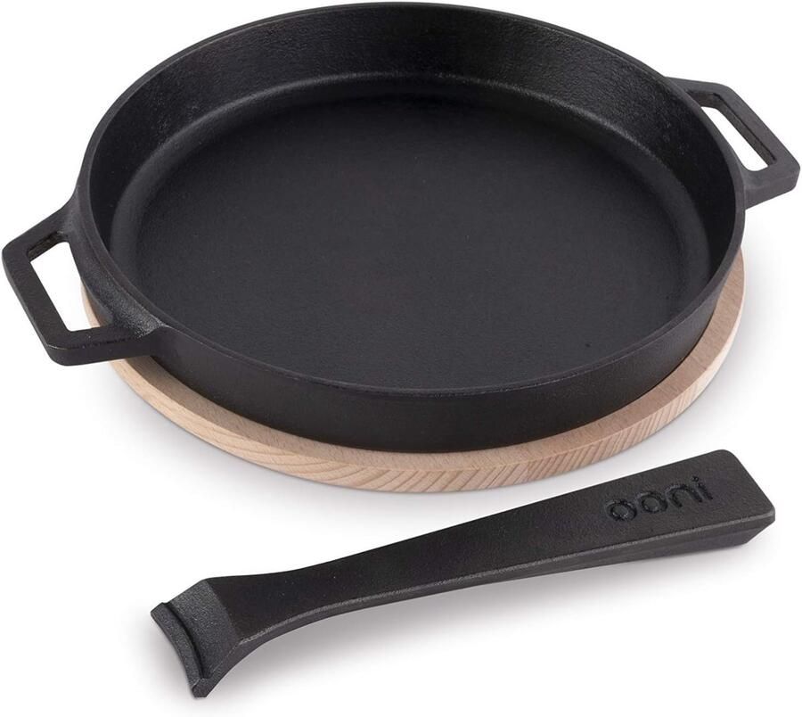 Gietijzeren Pan Koekenpan Skillet Koken en Bakken Optimale Warmtebehoud 23 cm Diameter Zwart