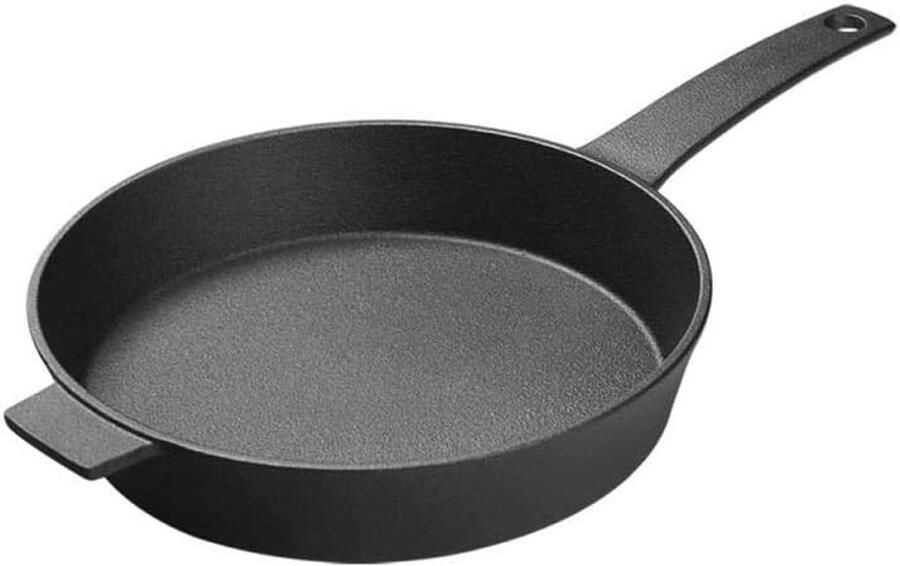 Gietijzeren Pan Koekenpan Steakpan Lekker Koken Platte Dikke Bodem 18 cm Zwart