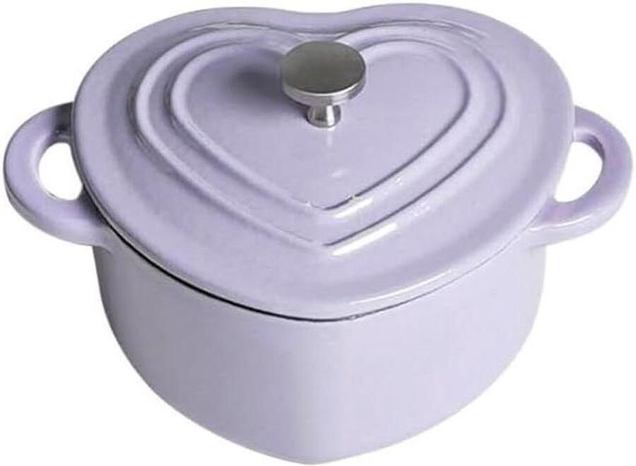 Gietijzeren Pan Kookgerei Pot Veelzijdig Koken Gelijkmatige Warmte One Size Paars