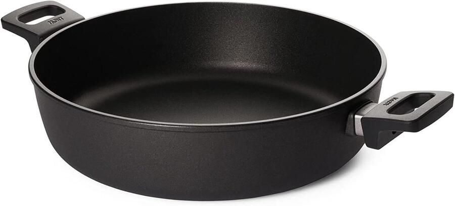 Gietijzeren Pan Kookpan Koekenpan Koken en Braden Titanium Harde Basisafdichting ø 32 cm Zwart