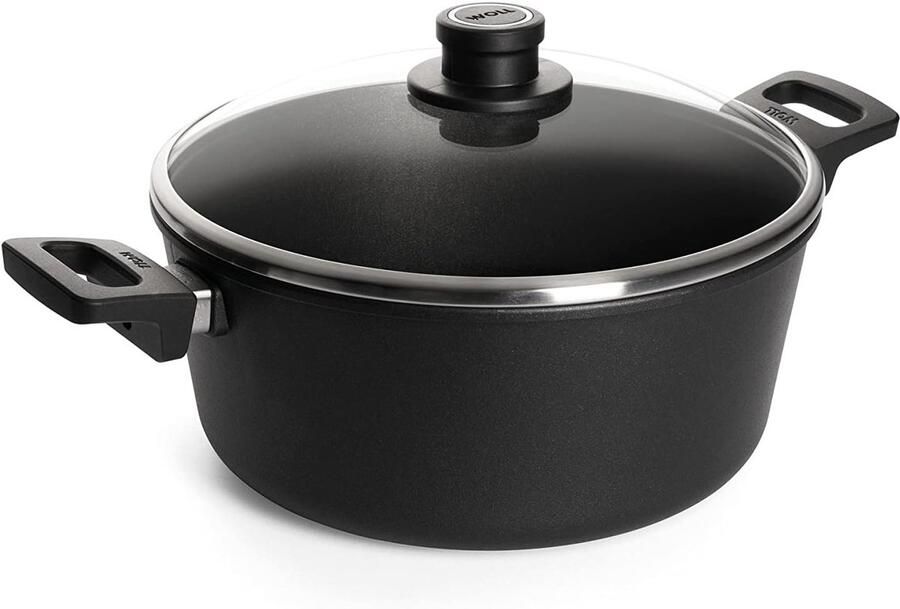 Gietijzeren pan Kookpan Lekker koken Titanium harde basis Ø 28 cm 6 liter Zwart