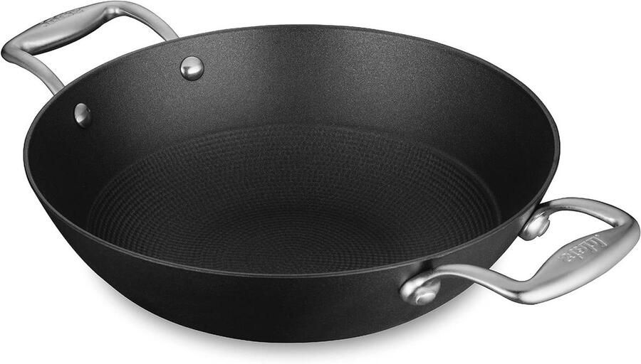 Gietijzeren Pan Kookpan Wok Veelzijdig Koken Lichtgewicht Ontwerp Niet gespecificeerd Zwart