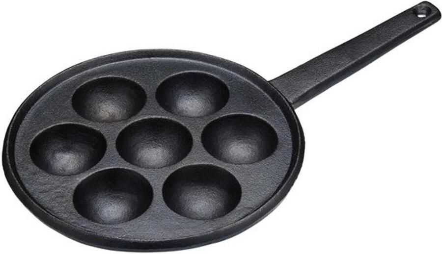 Gietijzeren Pan met 7 Gaten voor Æbleskiver Poffertjes en Paniyaram
