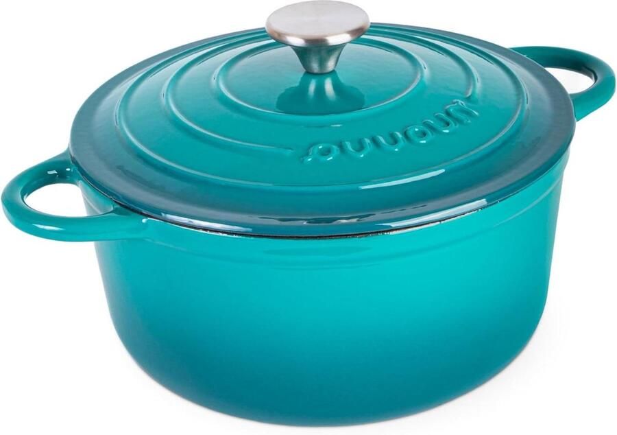Gietijzeren Pan met Deksel 4.7L Anti-Aanbak Emaille Dutch Oven voor Alle Warmtebronnen