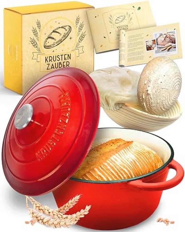Gietijzeren Pan met Fermentatiemand 26 cm Emaille Broodpot voor Broodbakken