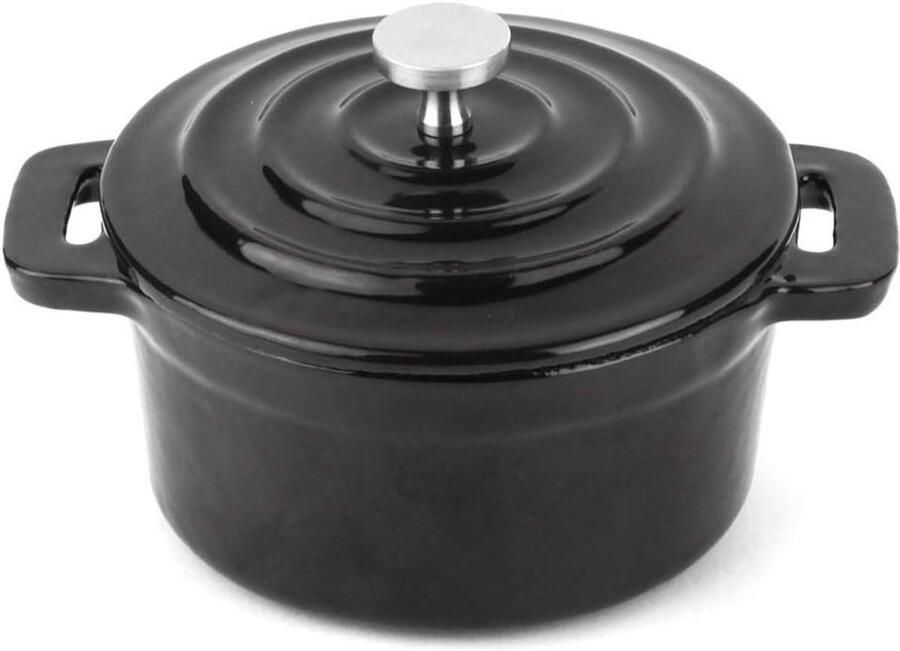 Gietijzeren Pan Mini Pan Koekenpan Koken en Bakken Optimale Warmteverdeling 10cm Zwart