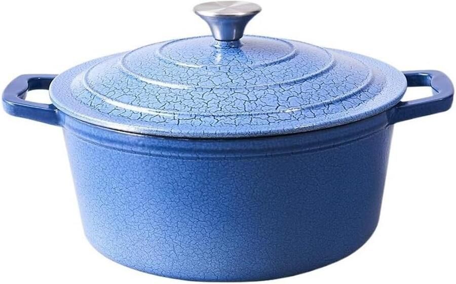 Gietijzeren Pan Multi-cooker Koken en Bakken Gelijkmatige Warmte 26CM Blauw