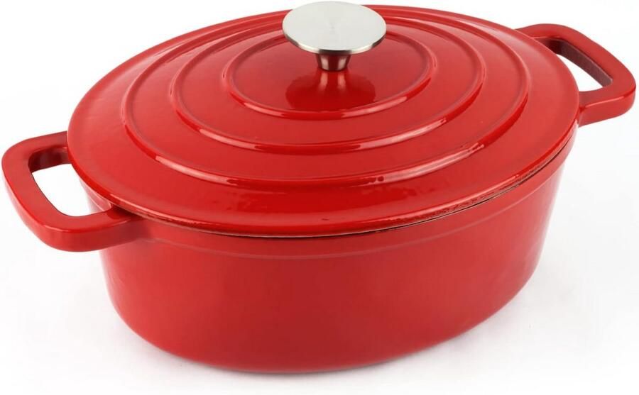 Gietijzeren Pan Ovale Braadpan Gelijkmatig Koken Optimale Warmtebehoud 28cm Zwart