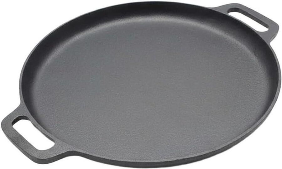 Gietijzeren Pan Pannenkoekenpan Bakplaat Pannenkoeken Bakken Gelijkmatige Warmteverdeling 30 cm Zwart
