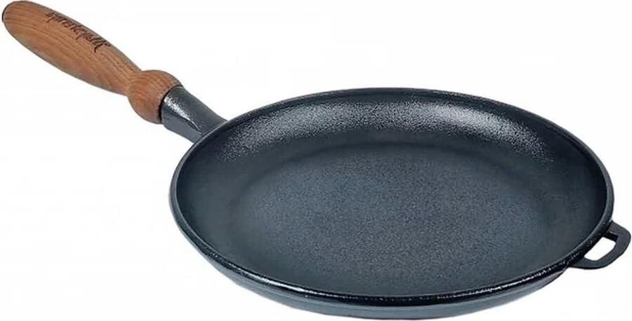 Gietijzeren Pan Pannenkoekenpan Crêpepan Pannenkoeken Bakken Gelijkmatige Warmte Ø22 cm Mat Zwart