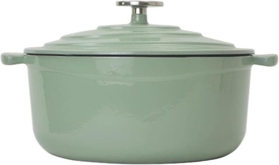 Gietijzeren Pan Sauspan Stoofpan Langzaam Garen Hittebestendig Deksel 10x10x10 mm Wit
