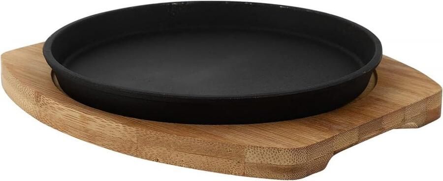 Gietijzeren Pan Sizzling Plate Gourmet Koken Gelijkmatige Warmte Niet Gespecificeerd Zwart