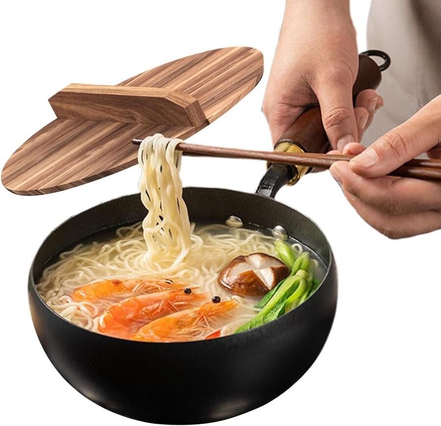 Gietijzeren Pan Smeedijzer Kookgerei Veelzijdig Koken Gelijkmatige Warmteverdeling Diameter 24 cm Zwart