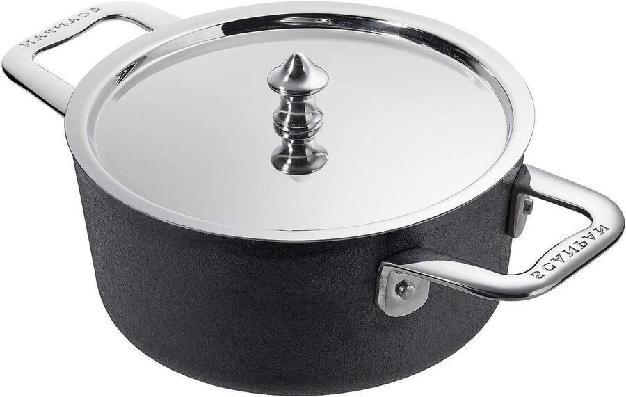 Gietijzeren Pan Soeppan Kookpan Koken en Serveren Ovenbestendig tot 260°C 14x6.5 cm Zwart