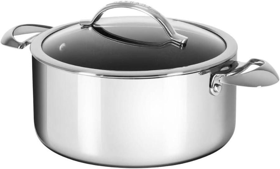 Gietijzeren Pan Stoofpan Deksel Langzaam Garen Anti-aanbaklaag 48 Liter Zwart
