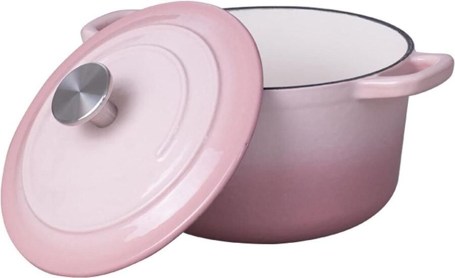Gietijzeren Pan Stoofpan Soeppan Langzaam Koken Geglazuurde Binnenlaag 18 cm Rood