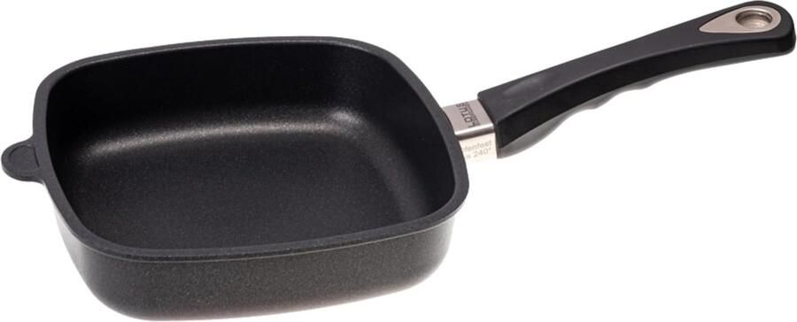 Vierkante Pan Gietijzeren Koekenpan Koken op Inductie Handgegoten Aluminium 29 cm Zwart
