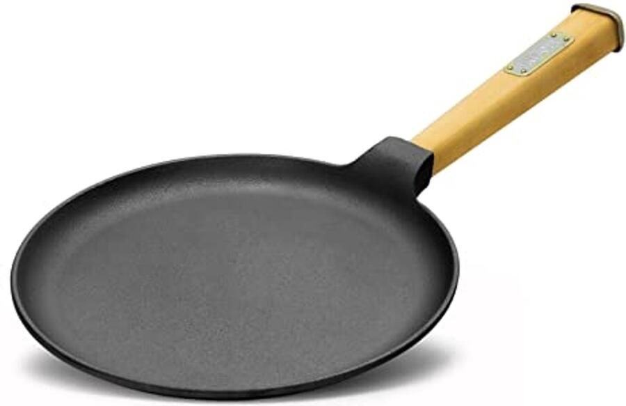 Gietijzeren Pannenkoekenpan 22 cm Ideale Crêpe- en Omletpan voor Alle Warmtebronnen