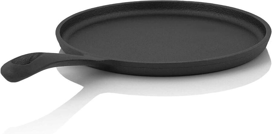 Gietijzeren Pannenkoekenpan Crêpe Pan Outdoor Koken Vooraf Ingebrand Ø 19 cm Zwart