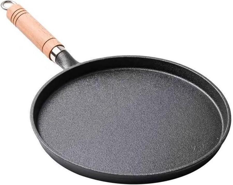 Gietijzeren Pannenkoekenpan Crêpepan Koekenpan Pannenkoeken Bakken Verdikte Constructie 20 cm 23 cm 26 cm Zwart