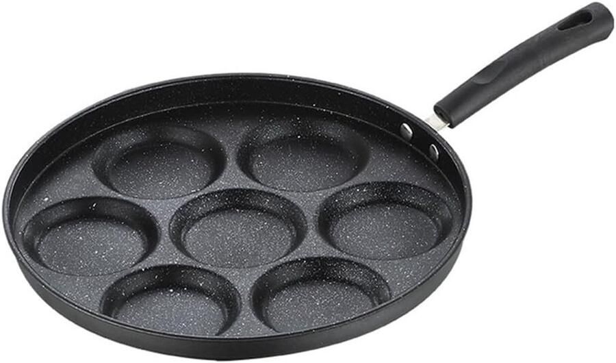Gietijzeren Pannenkoekenpan Ebelskiver Pan Lekkere Hapjes Maken Zeven Putten 205 cm Zwart