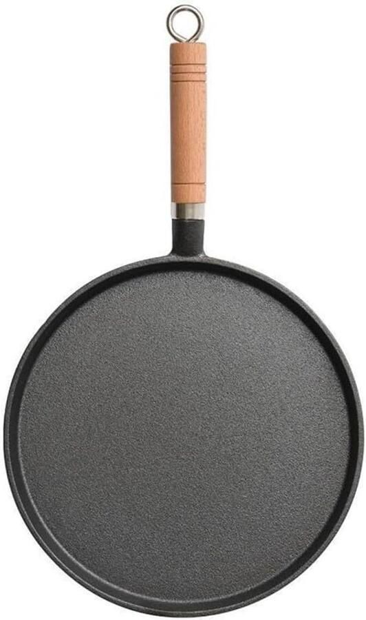 Gietijzeren Pannenkoekenpan Koekenpan Antiaanbak Thuis Koken Verdikte Bodem 20-26 cm Zwart