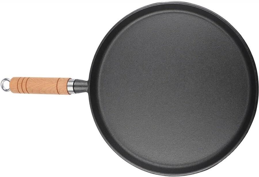 Gietijzeren Pannenkoekenpan Koekenpan Dik Gietijzer Pannenkoeken Bakken Gelijkmatige Warmteverdeling 20 cm Zwart