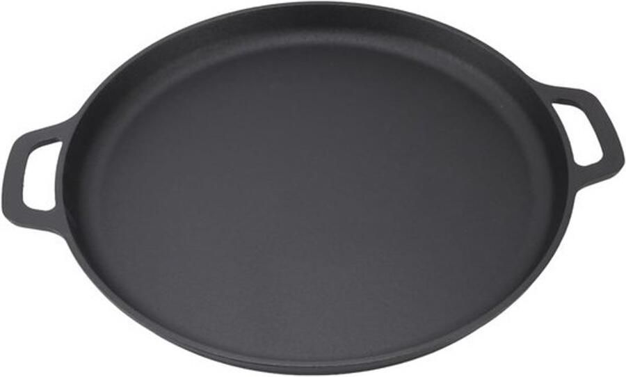Gietijzeren pannenkoekenpan Platte bak- en koekenpan Pannenkoeken bakken Gecoat gietijzer 35 cm Zwart
