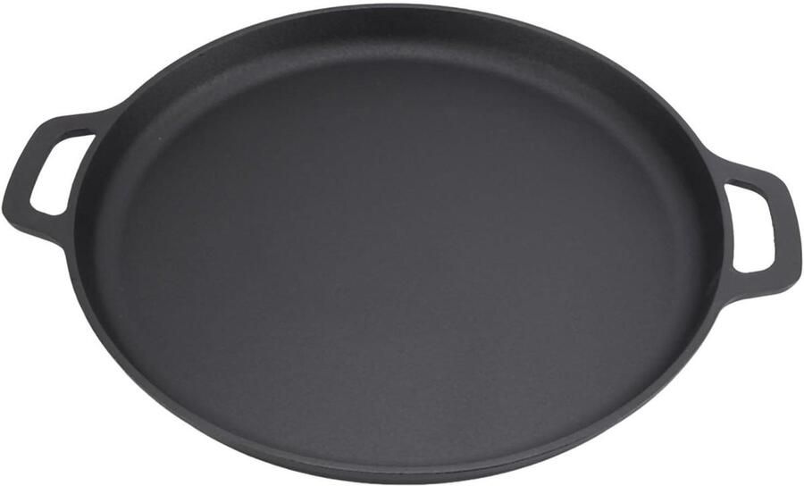 Gietijzeren Pannenkoekenpan Platte Koekenpan Pannenkoeken Bakken Gelijkmatige Warmte 35cm Diameter Zwart