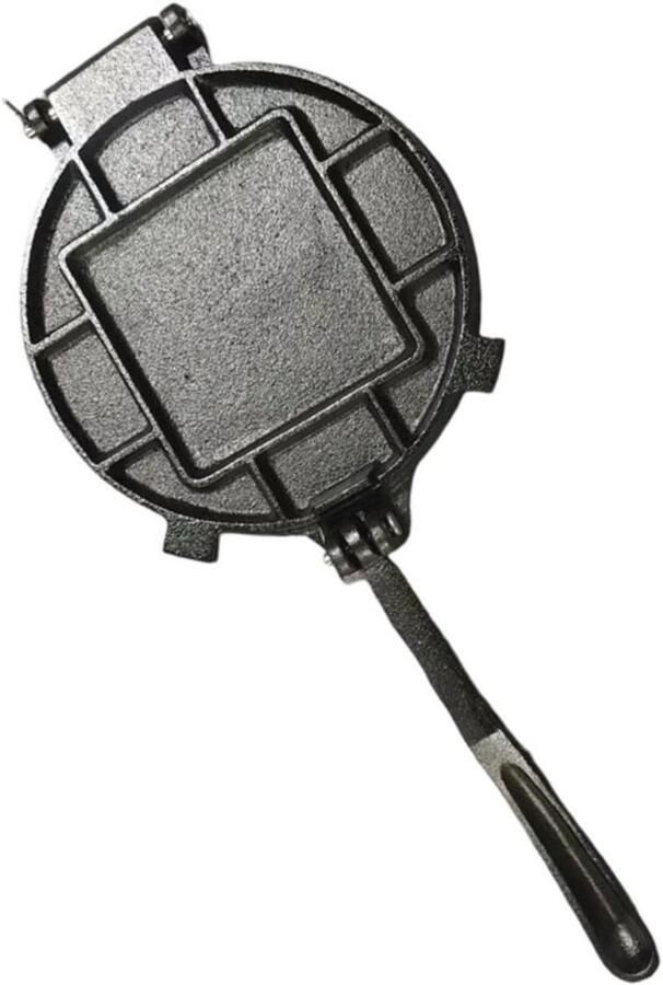 Gietijzeren Pers Flatbread Maker Zelf Tortilla's Maken Snelle Warmteverdeling 20x20x4 cm Zwart