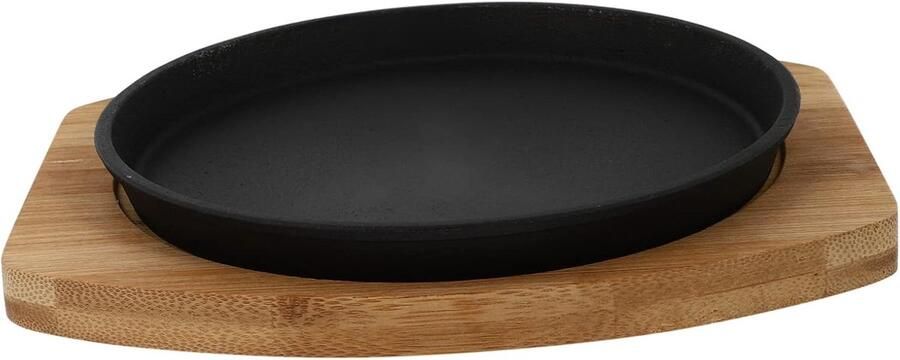Gietijzeren Plaat Braadgereedschap Keuken Buiten Koken Gelijkmatige Warmte 20x20x4 cm Zwart